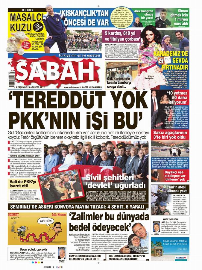 Gazete Manşetleri - 23 Ağustos Perşembe 10
