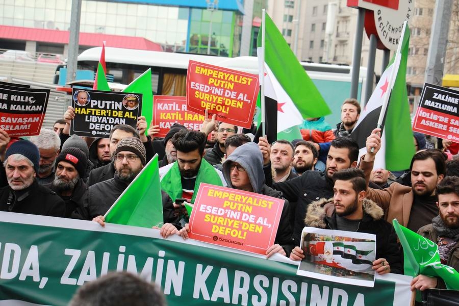 Rusya Konsolosluğu Önünde İdlib Katliamı Protesto Edildi 19