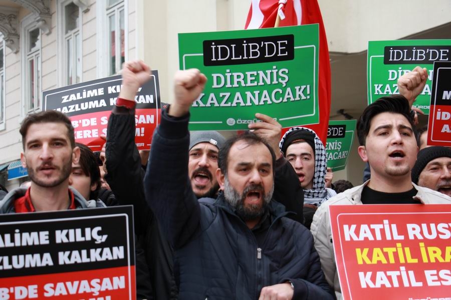 Rusya Konsolosluğu Önünde İdlib Katliamı Protesto Edildi 2