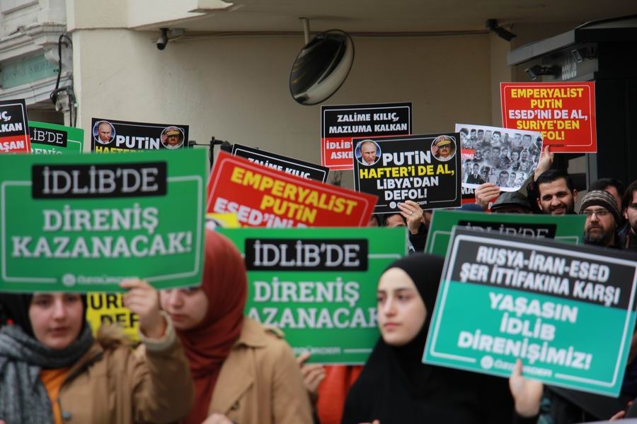 Rusya Konsolosluğu Önünde İdlib Katliamı Protesto Edildi 25