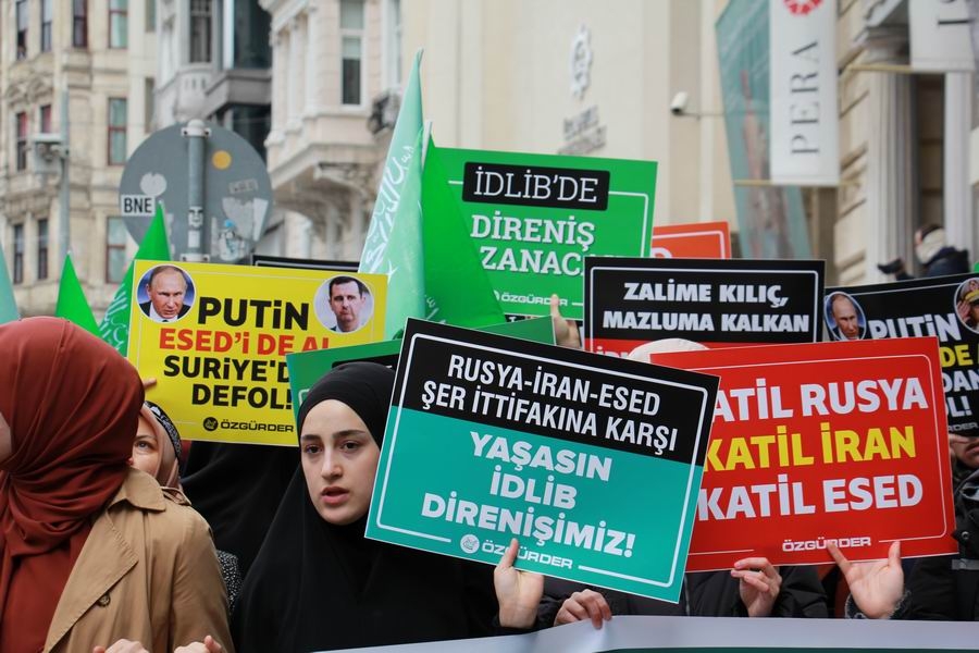 Rusya Konsolosluğu Önünde İdlib Katliamı Protesto Edildi 6