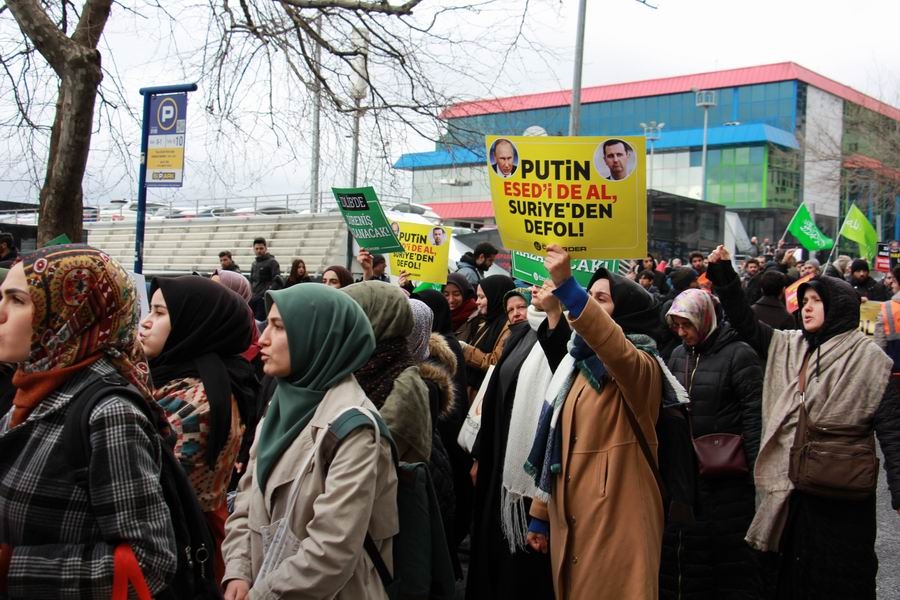 Rusya Konsolosluğu Önünde İdlib Katliamı Protesto Edildi 8