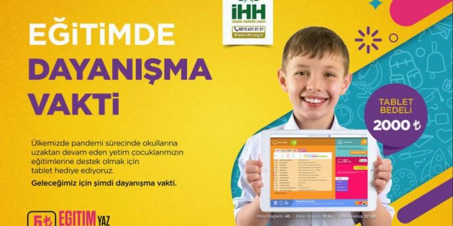 İHH, öğrencilere tablet hediye edecek