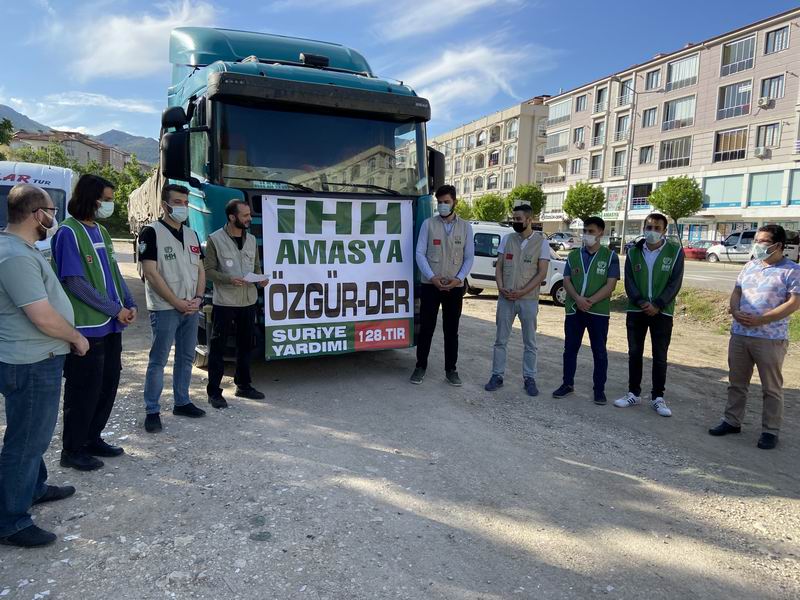 Amasya İHH ve Özgür-Der'den Suriye’ye 1 Tır Yardım