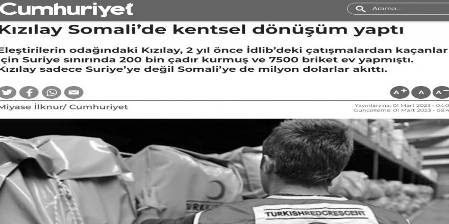 Kemalist kafa: Kızılay dışarıdan yardım alsın ama dışarıya tek kuruş göndermesin! 