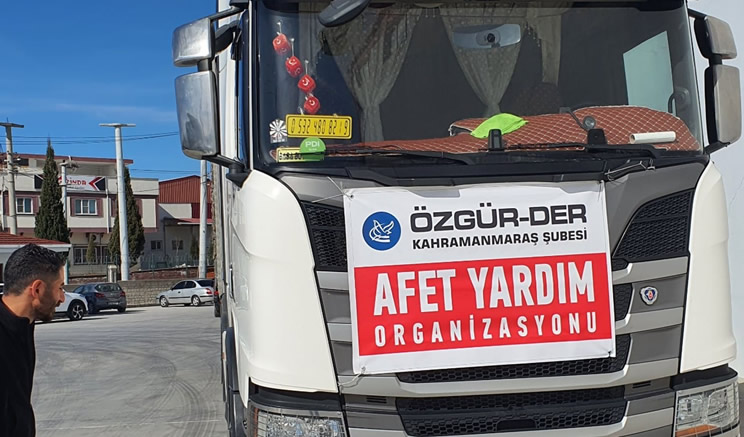 Kahramanmaraş Özgür-Der afet bölgesinin merkezinde sahanın her noktasında