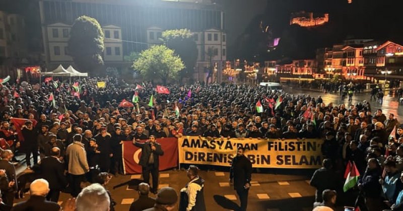 Siyonist vahşete karşı Amasya halkı meydana indi