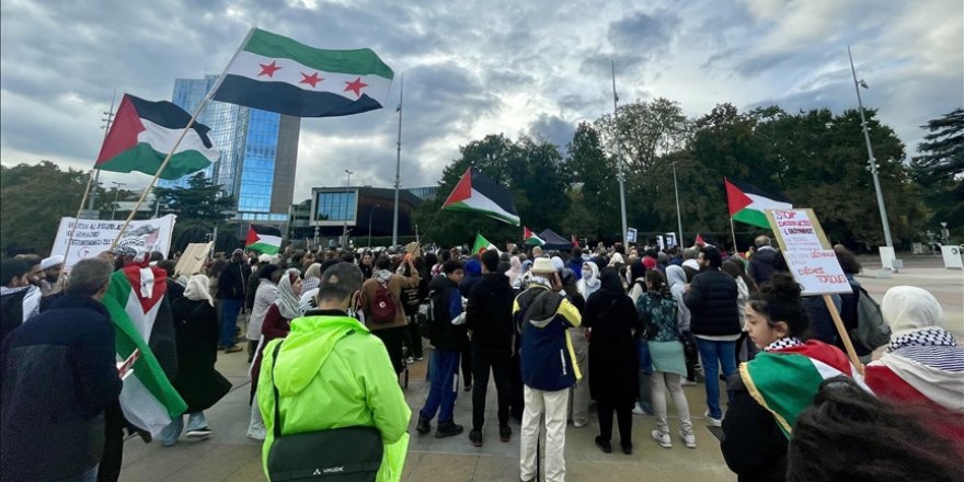 Cenevre'de, Siyonist İsrail'in Gazze'ye yönelik saldırıları protesto edildi