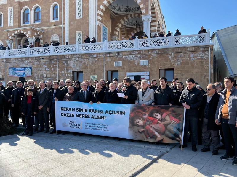 Çorum’dan Refah çağrısı: Gazze nefes alsın!