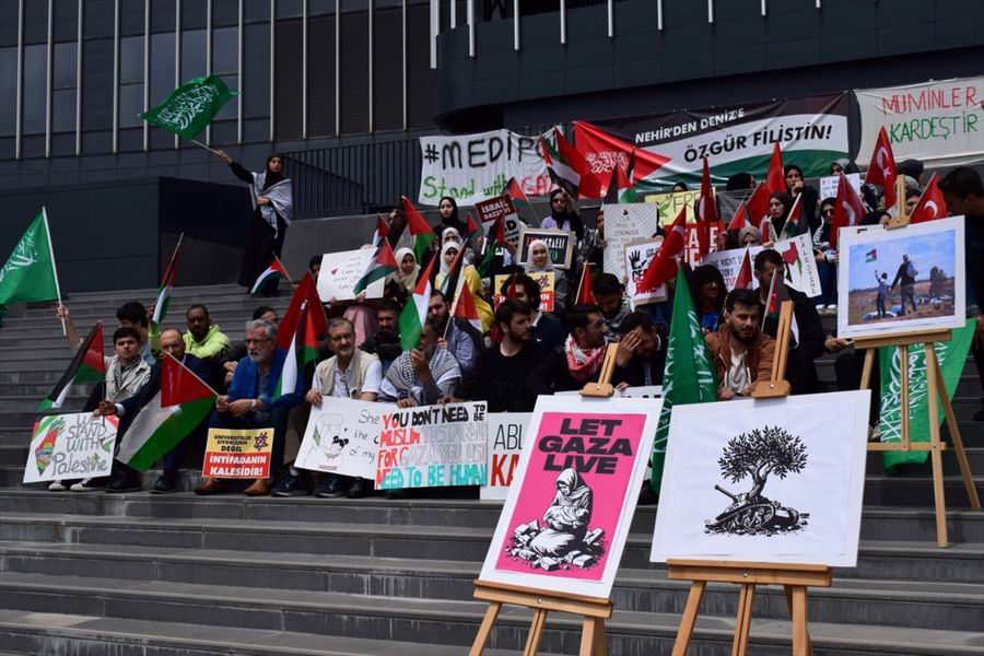 İstanbul Medipol Üniversitesi'ndeki Gazze’ye destek eylemi 15'inci gününde