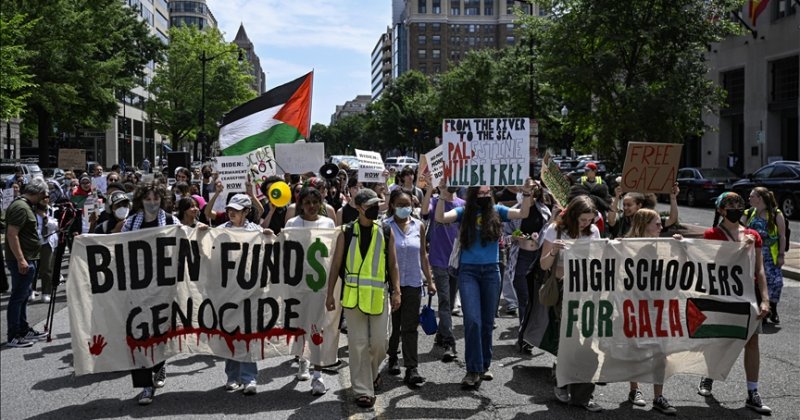 Beyaz Saray önünde Gazze'ye destek gösterisi