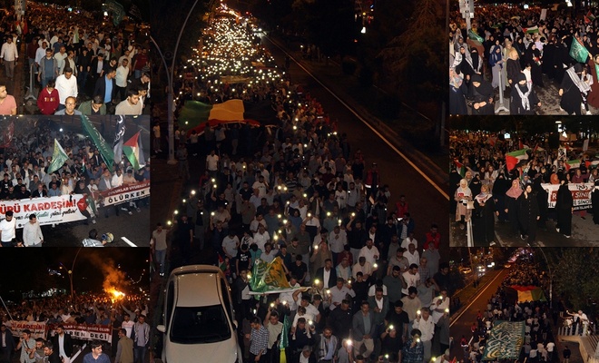 Diyarbakırlılar Refah'taki Gazzeliler için meydanlara indi