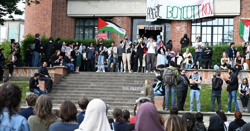 Belçika'da üniversite öğrencilerinden Filistin'e destek gösterisi