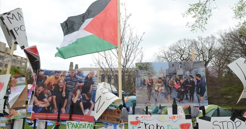 ABD'de Northwestern Üniversitesi mezuniyet töreninde Gazze'ye destek