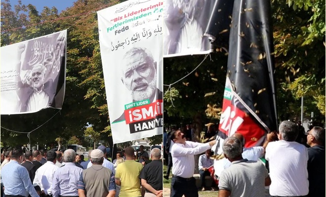 Gaziantep Kudüs Platformu'ndan Şehit Heniyye'nin posterinin indirilmesine sert tepki