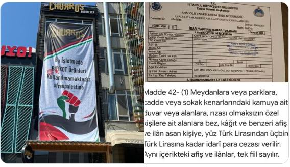 İBB zabıtasının "boykot" afişi asan esnafa ceza kesmesi tepki topladı