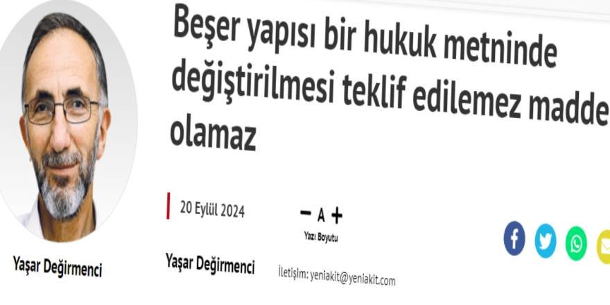 “Anayasa yapılmalı, değiştirilemez maddeleri kaldırılmalı!”