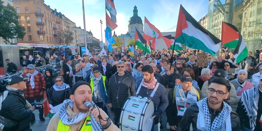 İsveç'te, İsrail'in Gazze ve Lübnan'a saldırıları protesto edildi