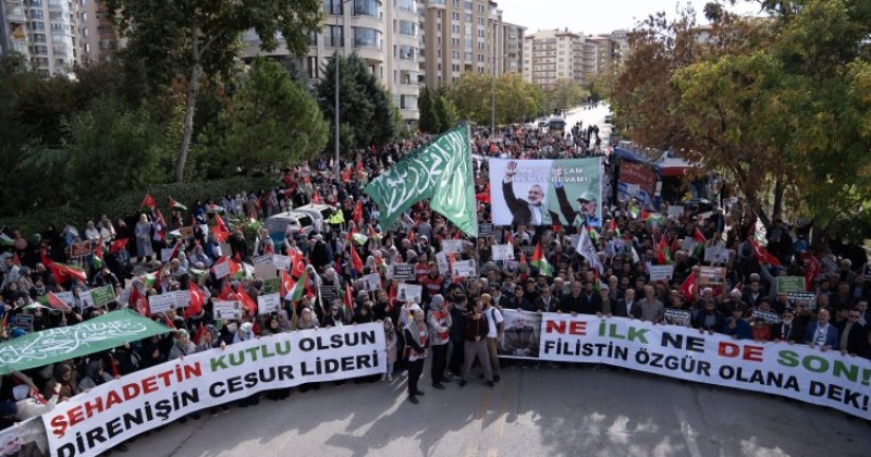 Ankara’da binlerce kişi direnişin komutanı için yürüdü: Şehit Yahya yolun yolumuz!