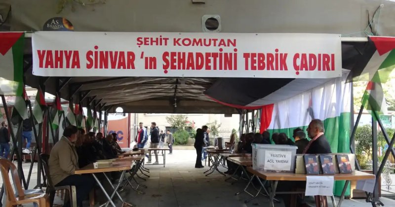 Malatya'da Yahya Sinvar'ın şehadetini tebrik çadırına yoğun ilgi