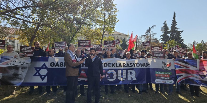 Terör devletini doğuran Balfour Deklerasyonu, İngiltere Büyükelçiliği önünde protesto edildi