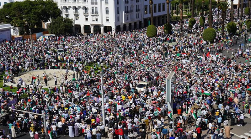 Fas’ta binlerce üniversite öğrencisi İsrail'in Gazze'deki soykırımını protesto etti