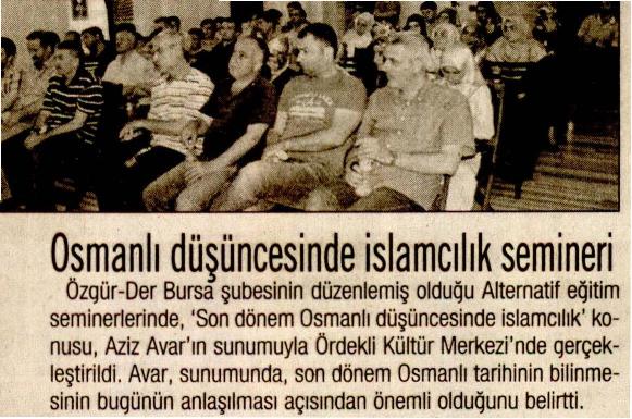 Osmanlı Düşüncesinde İslamcılık Semineri