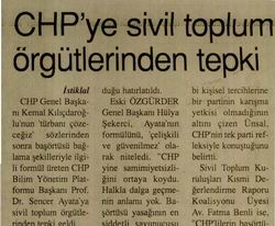 CHPye Sivil Toplum Örgütlerinden Tepki