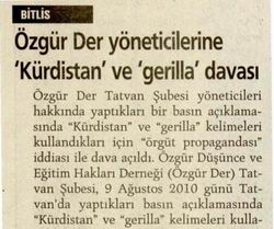 Özgür-Der Yöneticilerine Kürdistan ve Gerilla Davası