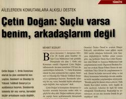 Çetin Doğan: Suçlu Varsa Benim Arkadaşlarım Değil