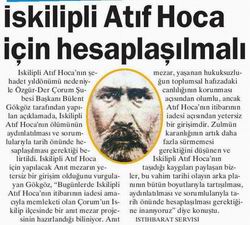 İskilipli Atıf Hoca İçin Hesaplaşılmalı