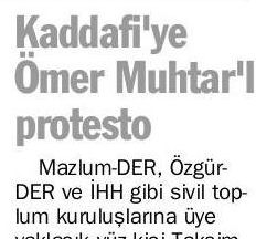 Kaddafiye Ömer Muhtarlı Protesto