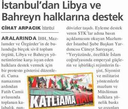 İstanbuldan Libya ve Bahreyn Halklarına Destek