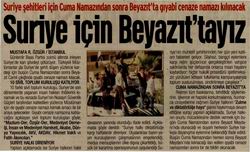 Suriye İçin Beyazıttayız