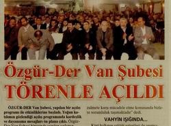 Özgür-Der Van Şubesi Törenle Açıldı