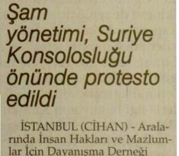 Suriye Konsolosluğu Önünde Protesto