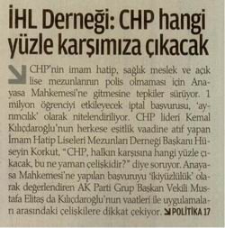 İHL Derneği: CHP Hangi Yüzle Karşımıza Çıkacak