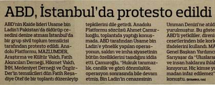 ABD, İstanbulda Protesto Edildi