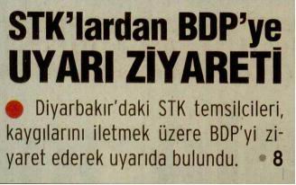 STKlardan BDPye Uyarı Ziyareti