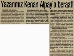 Yazarımız Kenan Alpaya Beraat!