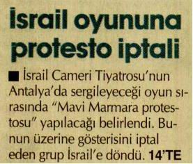 İsrail Oyununa Protesto İptali