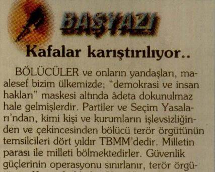 Kafalar karıştırılıyor..