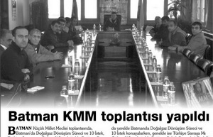 Batman KMM Toplantısı Yapıldı