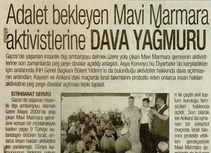 Adalet Bekleyen Mavi Marmara Aktivistlerine Dava Yağmuru