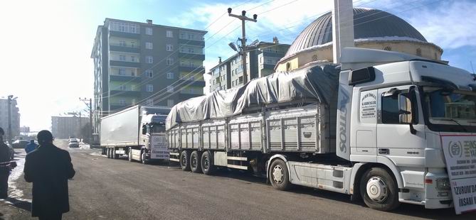 Erzurum'dan Suriye'ye 2 Tır Yardım Malzemesi Yola Çıktı