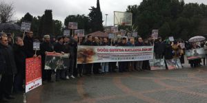 Doğu Guta'daki Katliamlar Küçükçekmece'de Protesto Edildi