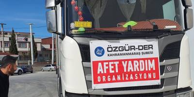 Kahramanmaraş Özgür-Der afet bölgesinin merkezinde sahanın her noktasında