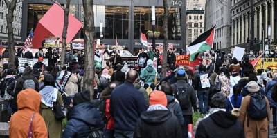 İsrail'in Gazze'deki Şifa Hastanesi'ne saldırısı New York'ta protesto edildi