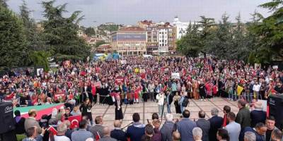 Kastamonu'da katil İsrail'in Gazze'deki katliamları protesto edildi