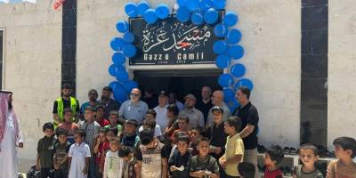 İdlib’te Özgür-Der tarafından yapılan Gazze Camii ibadete açıldı